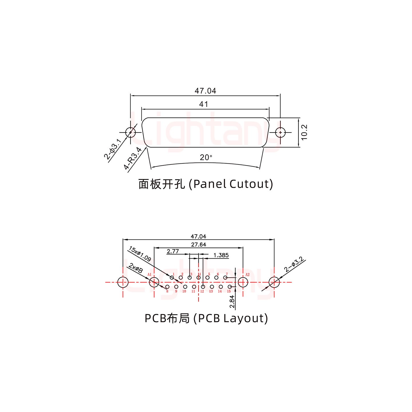 17W2公PCB直插板/铆鱼叉7.0/大电流30A