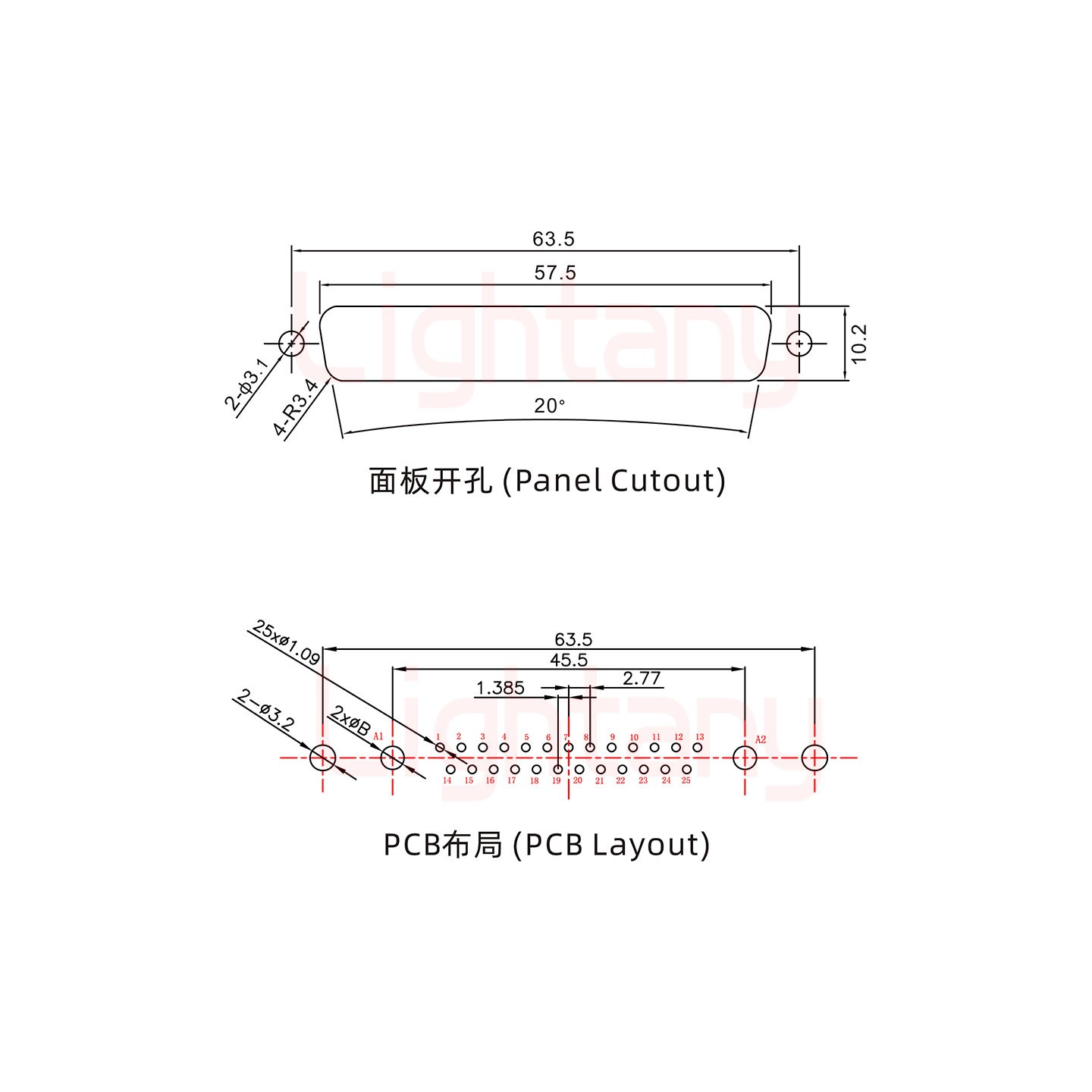 27W2公PCB直插板/铆鱼叉7.0/大电流30A