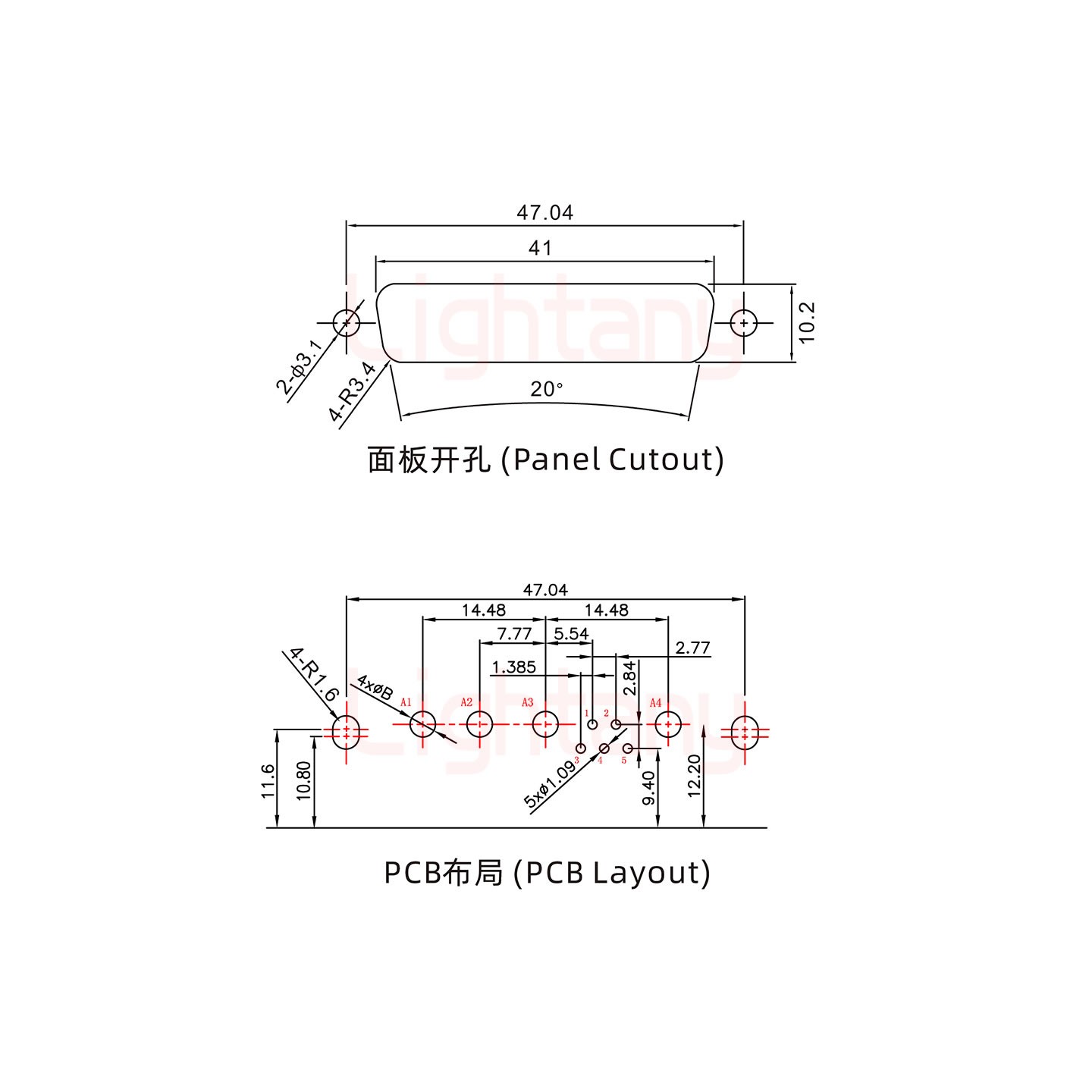 9W4公PCB弯插板/铆支架10.8/大电流30A