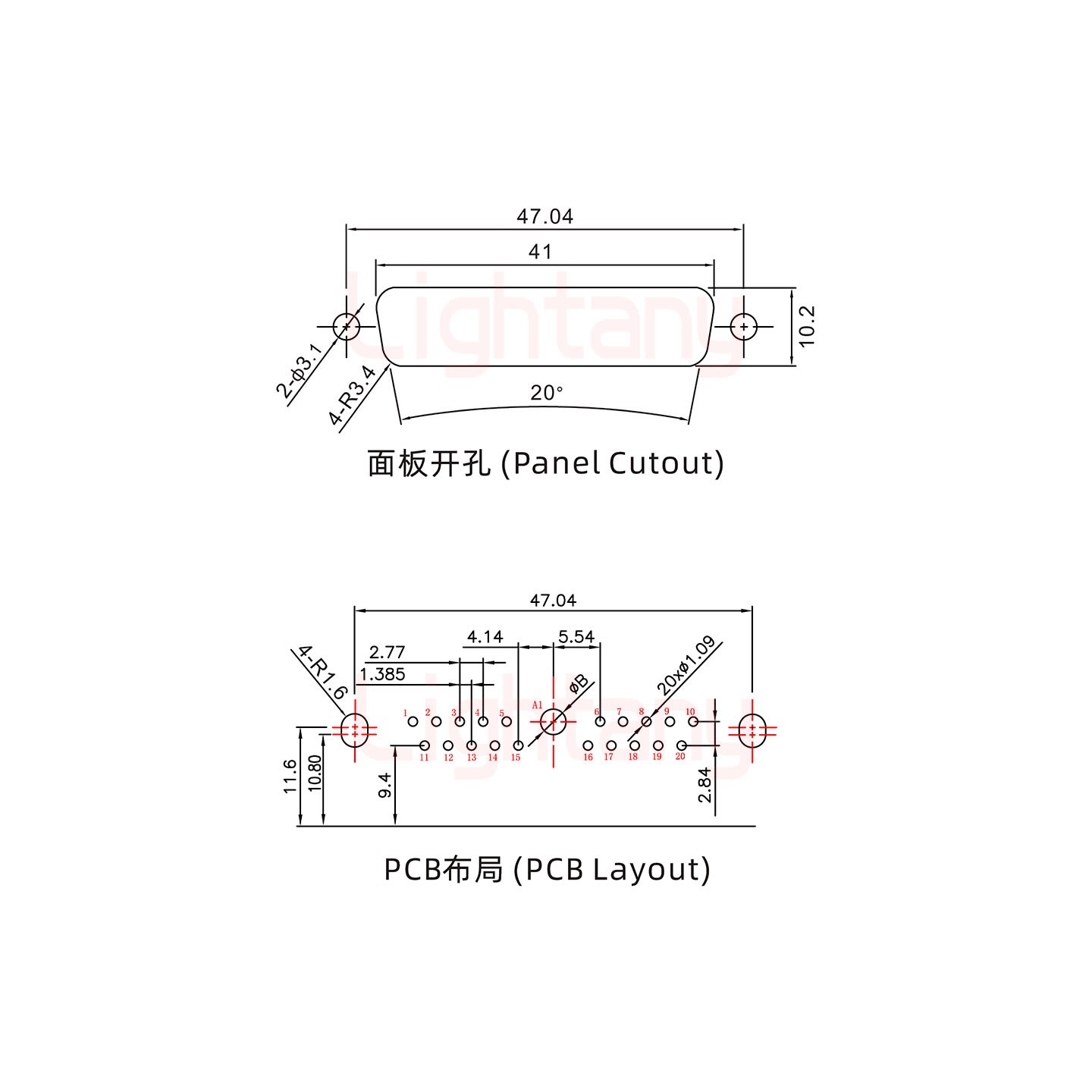 21W1公PCB弯插板/铆支架10.8/大电流30A