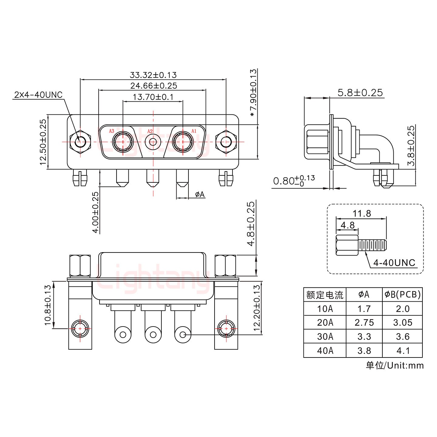 3V3母PCB弯插板/铆支架10.8/大电流10A