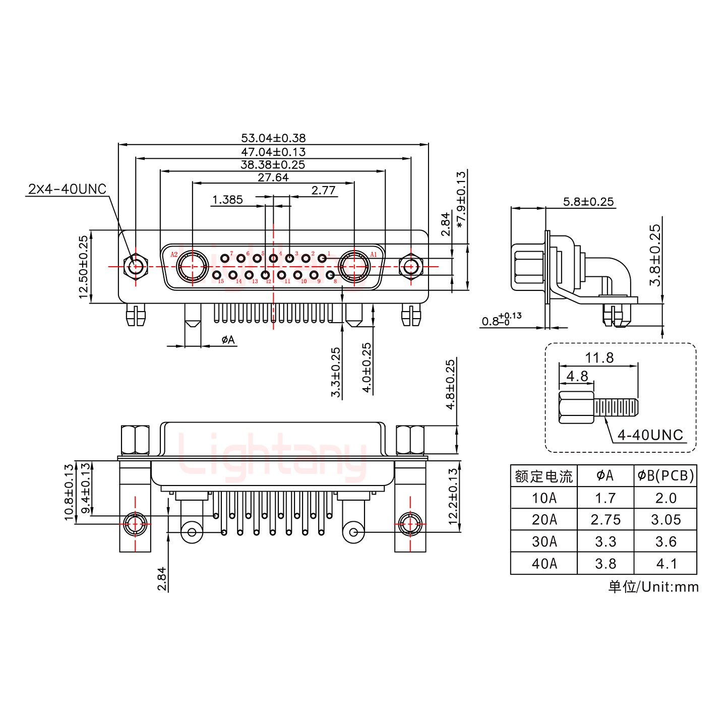 17W2母PCB弯插板/铆支架10.8/大电流20A