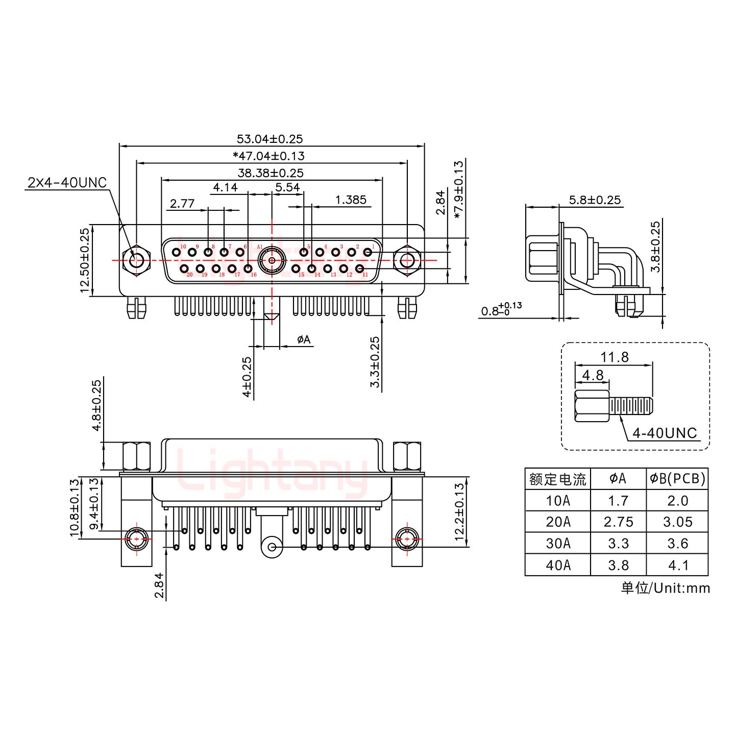 21W1母PCB弯插板/铆支架10.8/大电流20A