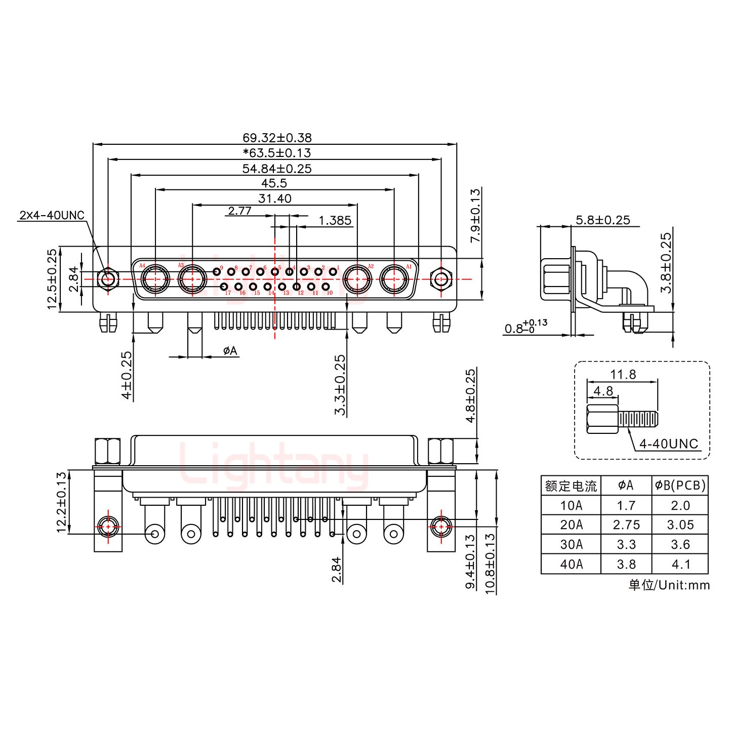 21W4母PCB弯插板/铆支架10.8/大电流10A