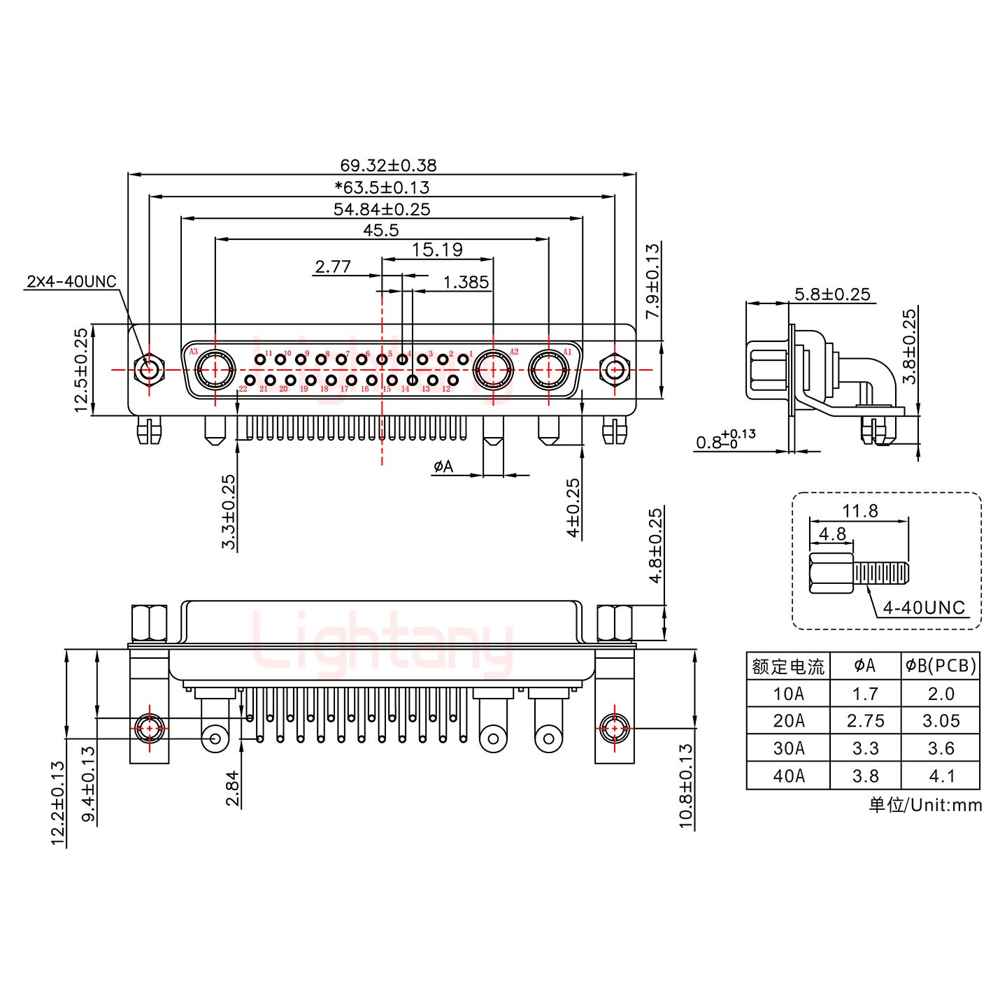 25W3母PCB弯插板/铆支架10.8/大电流10A