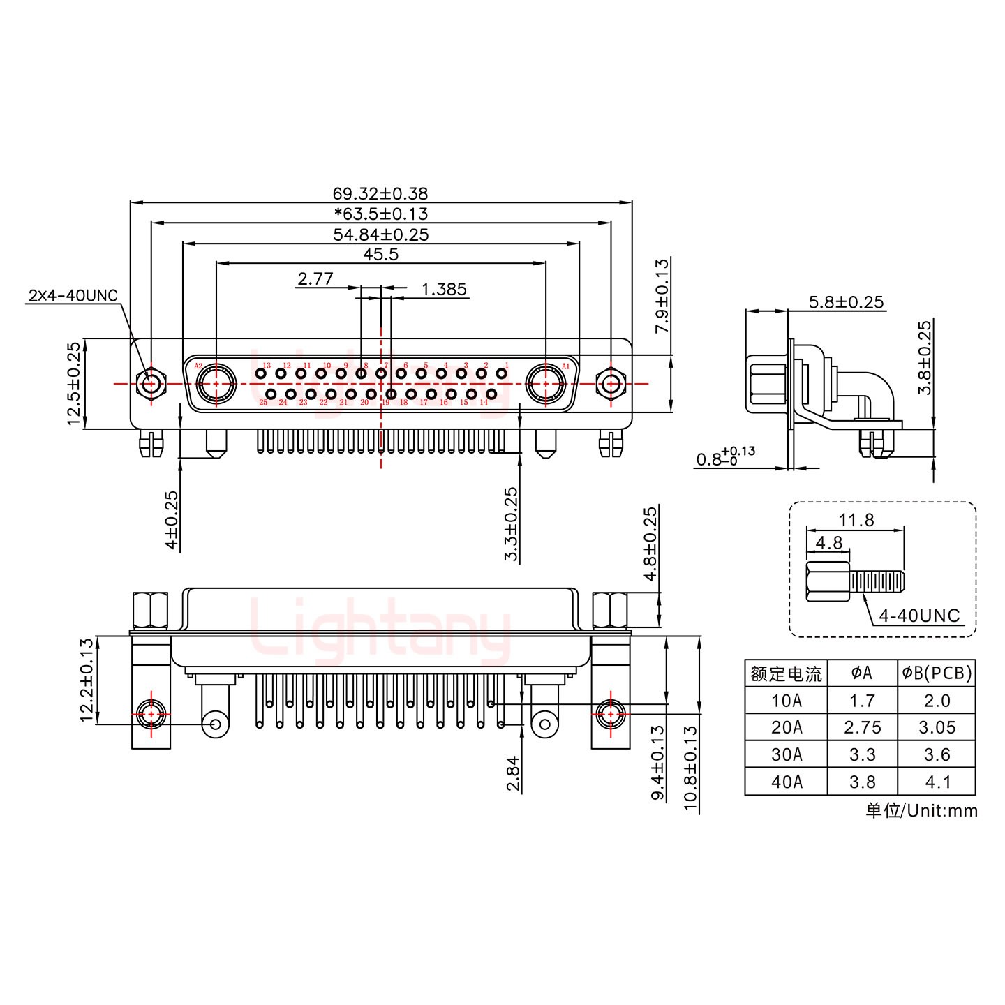 27W2母PCB弯插板/铆支架10.8/大电流40A