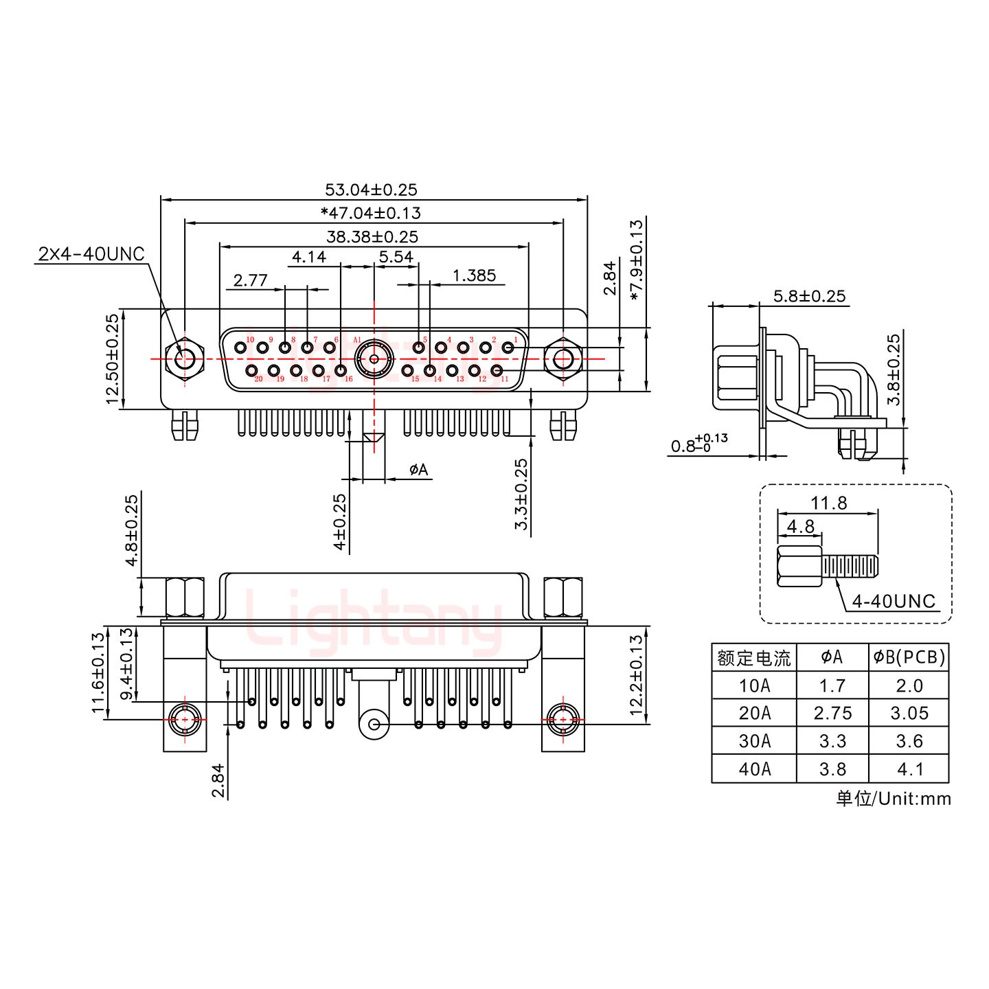 21W1母PCB弯插板/铆支架11.6/大电流20A