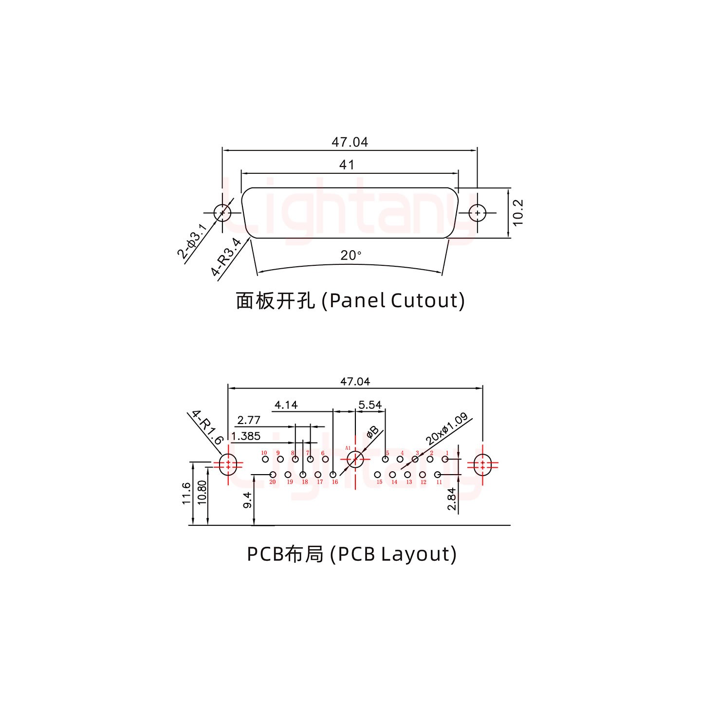 21W1母PCB弯插板/铆支架11.6/大电流20A