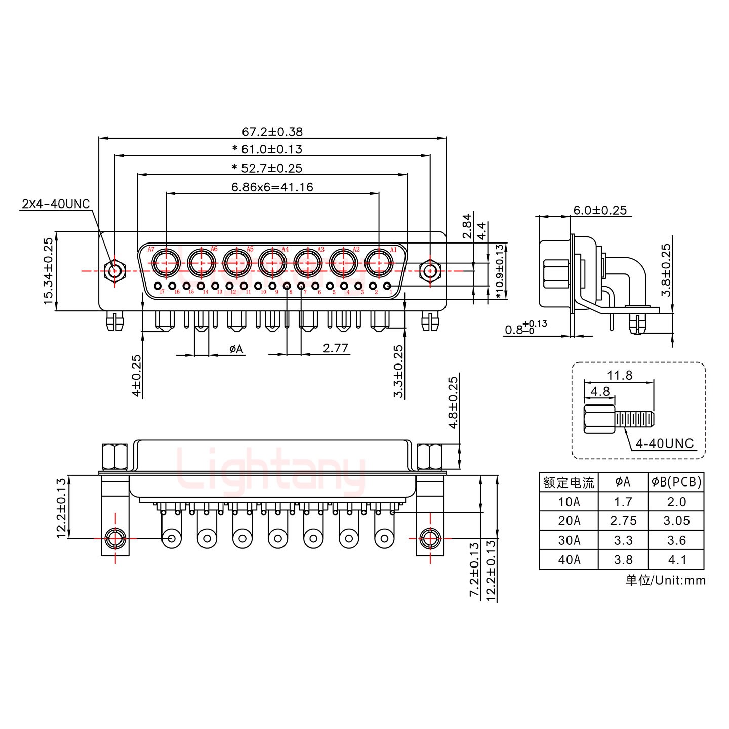 24W7母PCB弯插板/铆支架12.2/大电流10A