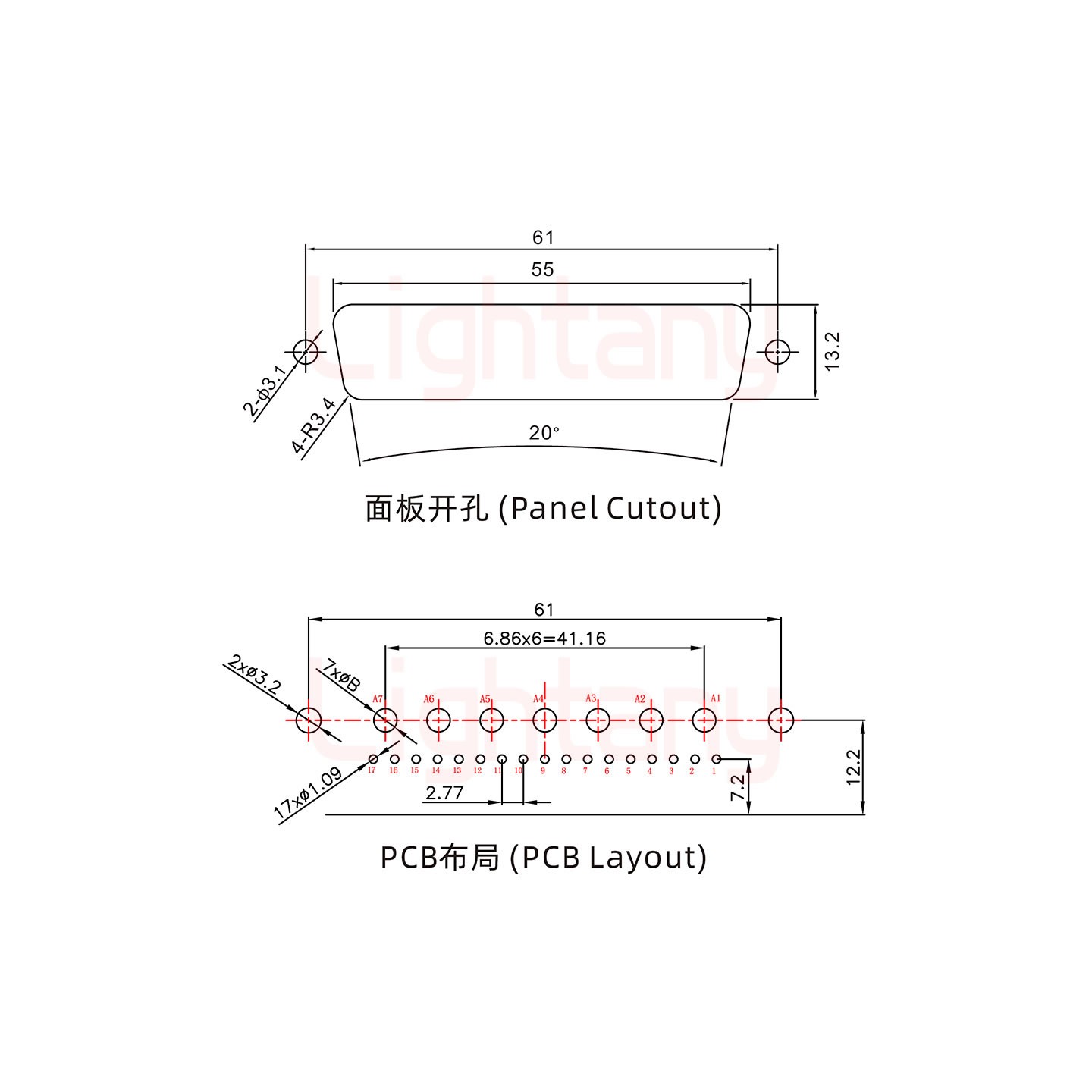24W7母PCB弯插板/铆支架12.2/大电流40A