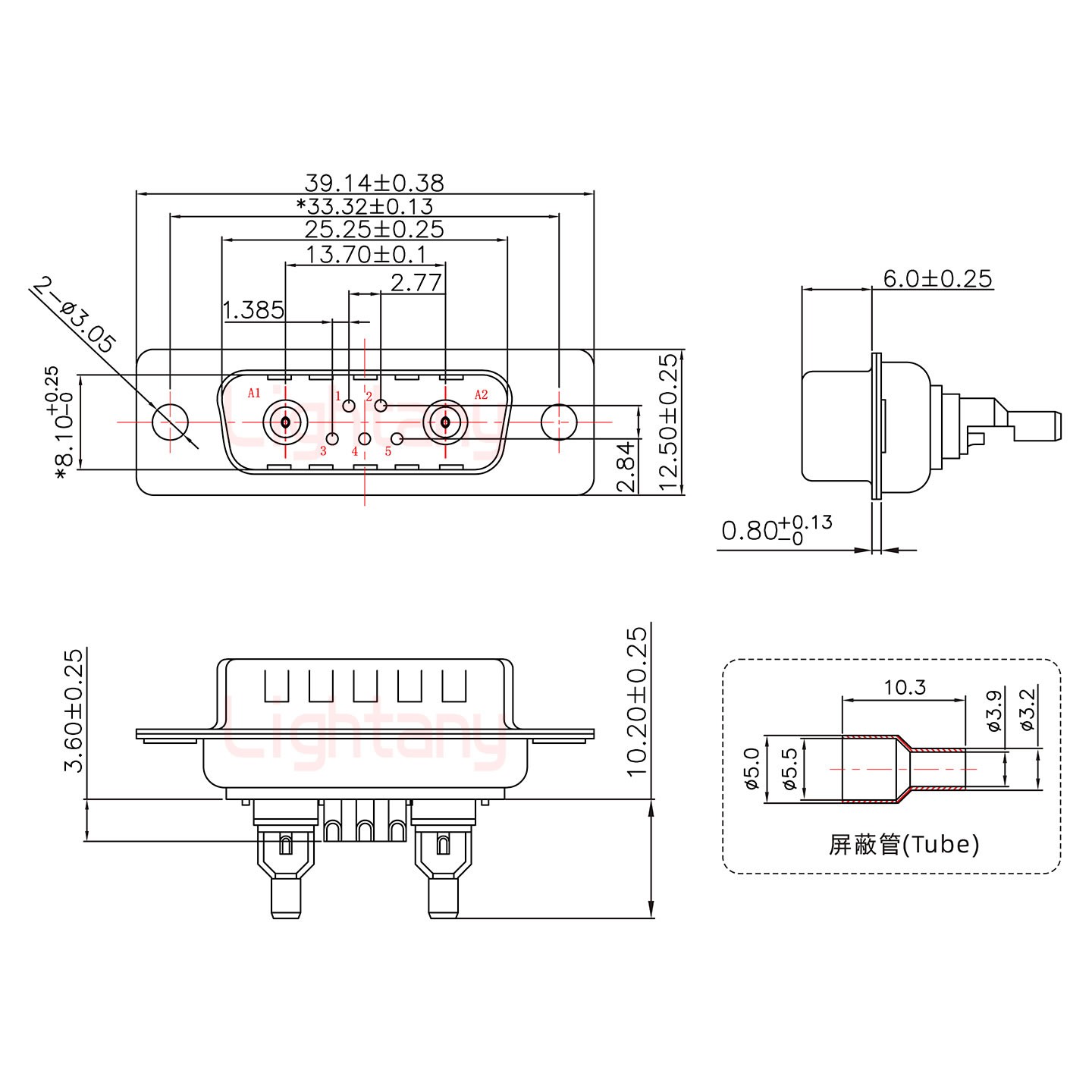 7W2公焊线式/光孔/射频同轴50欧姆