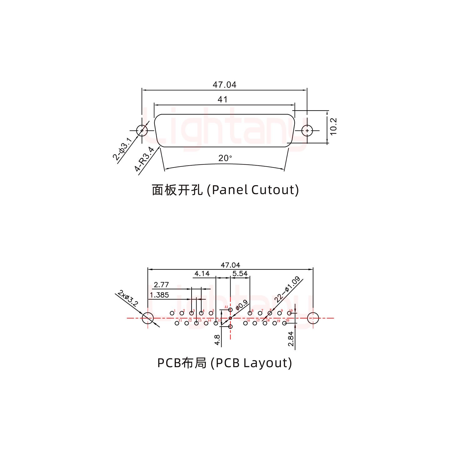 21W1公PCB直插板/铆鱼叉7.0/射频同轴50欧姆