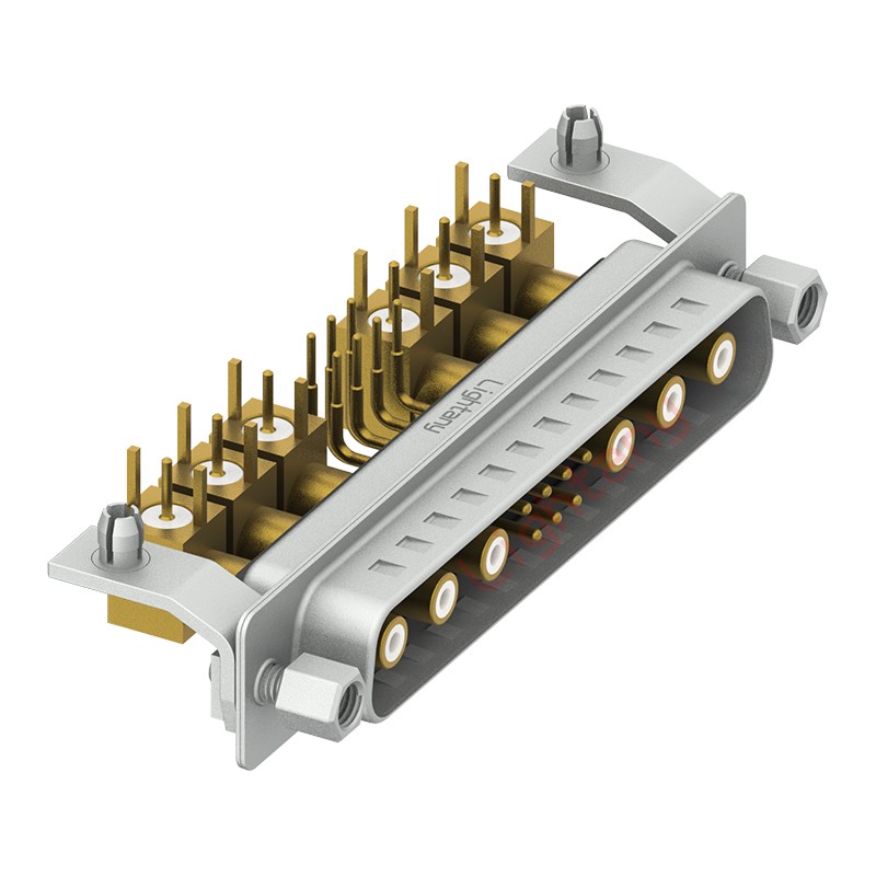 13W6A公PCB弯插板/铆支架10.8/射频同轴75欧姆