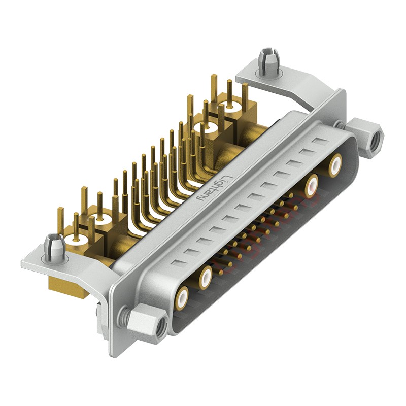 21W4公PCB弯插板/铆支架10.8/射频同轴75欧姆