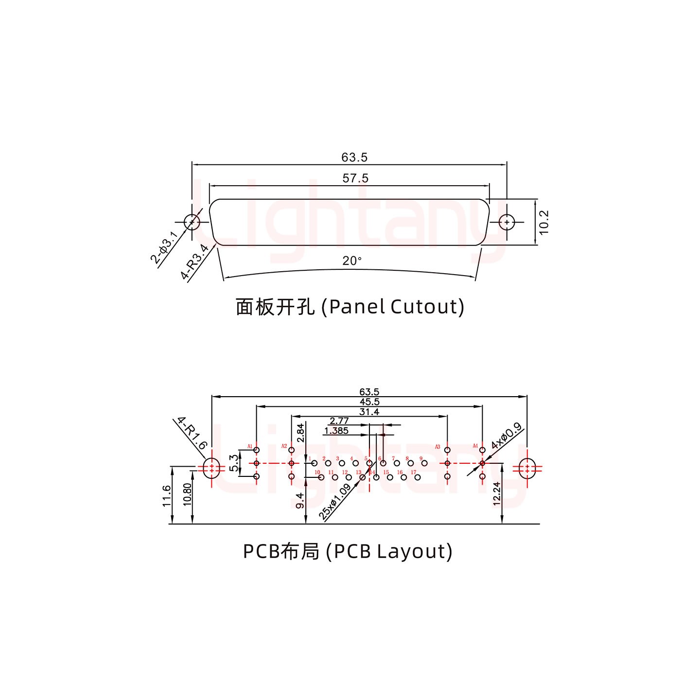 21W4公PCB弯插板/铆支架10.8/射频同轴50欧姆