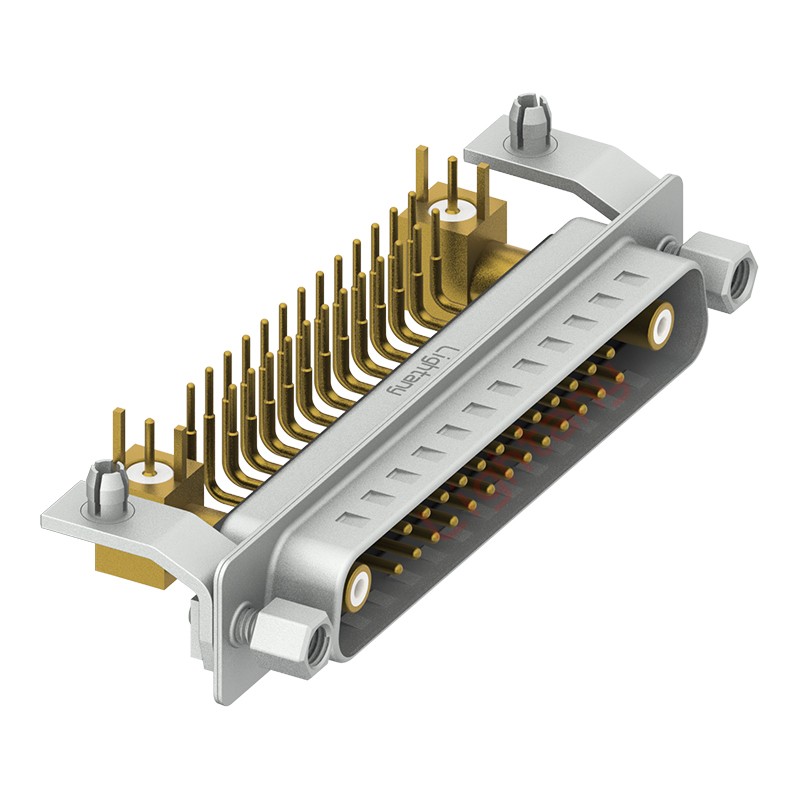 27W2公PCB弯插板/铆支架10.8/射频同轴75欧姆