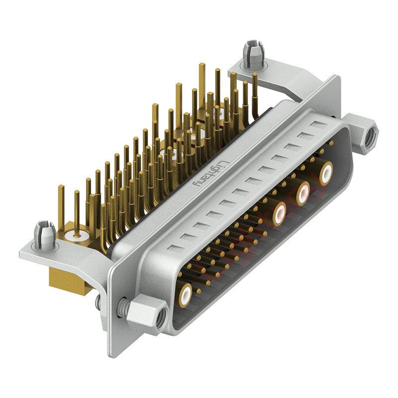 36W4公PCB弯插板/铆支架12.2/射频同轴75欧姆