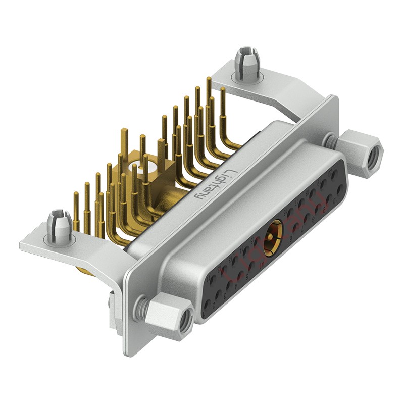 21W1母PCB弯插板/铆支架10.8/射频同轴75欧姆