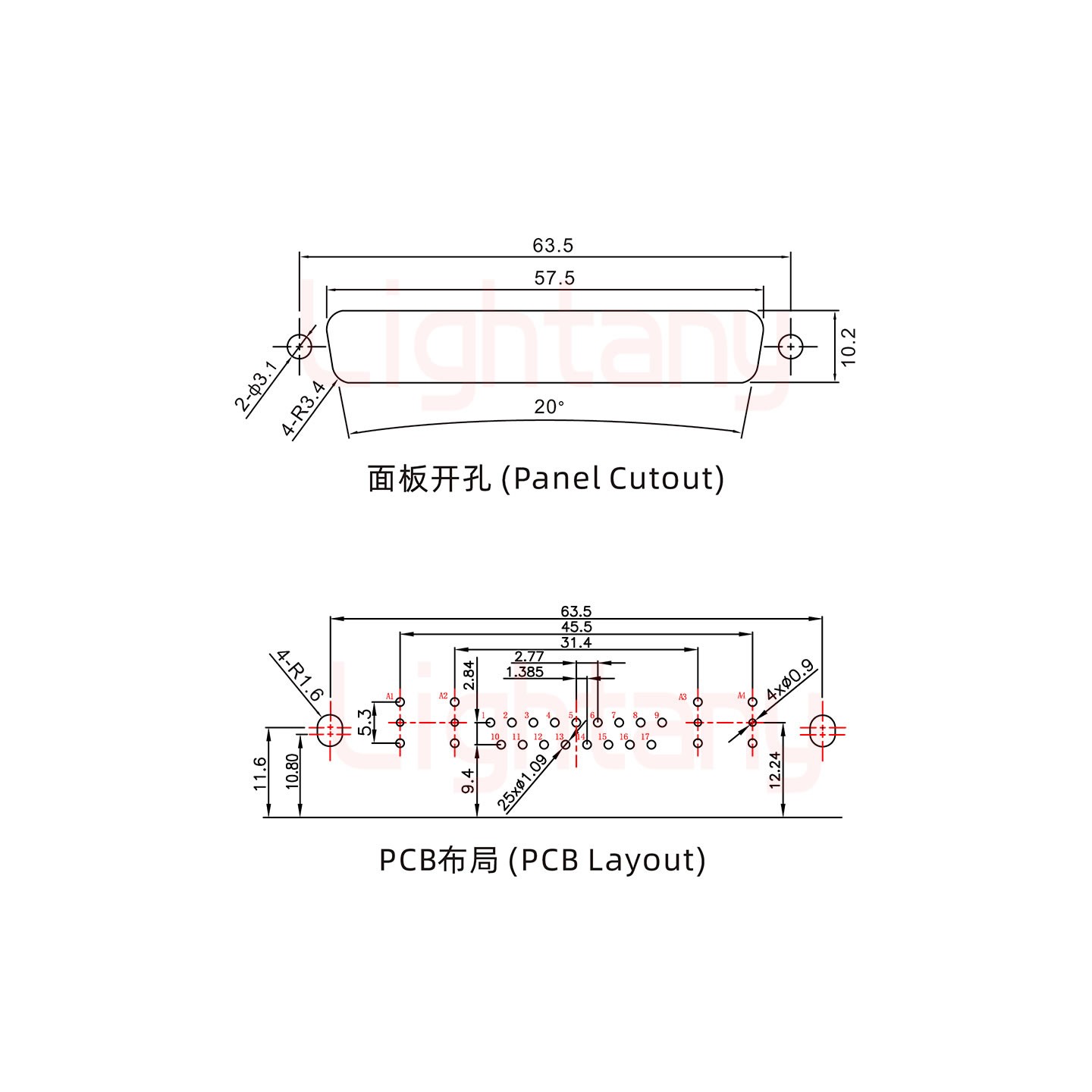 21W4公PCB弯插板/铆支架11.6/射频同轴50欧姆