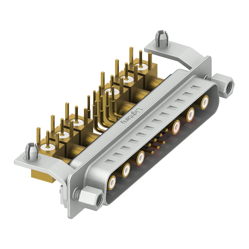 13W6A公PCB弯插板/铆支架11.6/射频同轴75欧姆