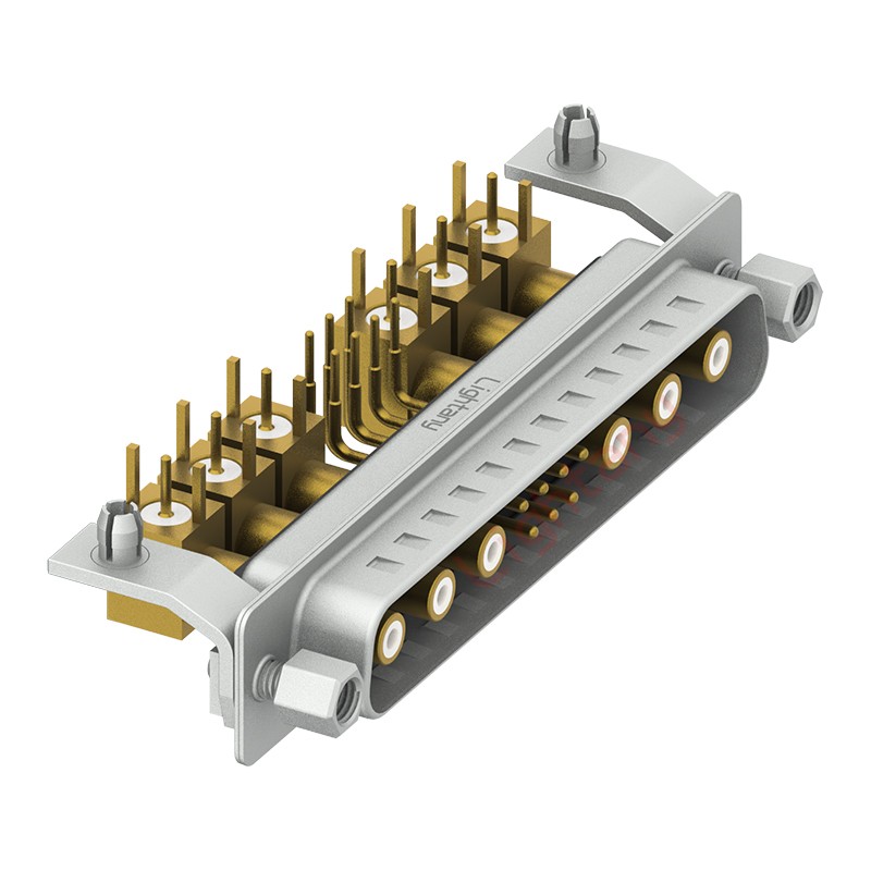 13W6A公PCB弯插板/铆支架10.8/射频同轴50欧姆