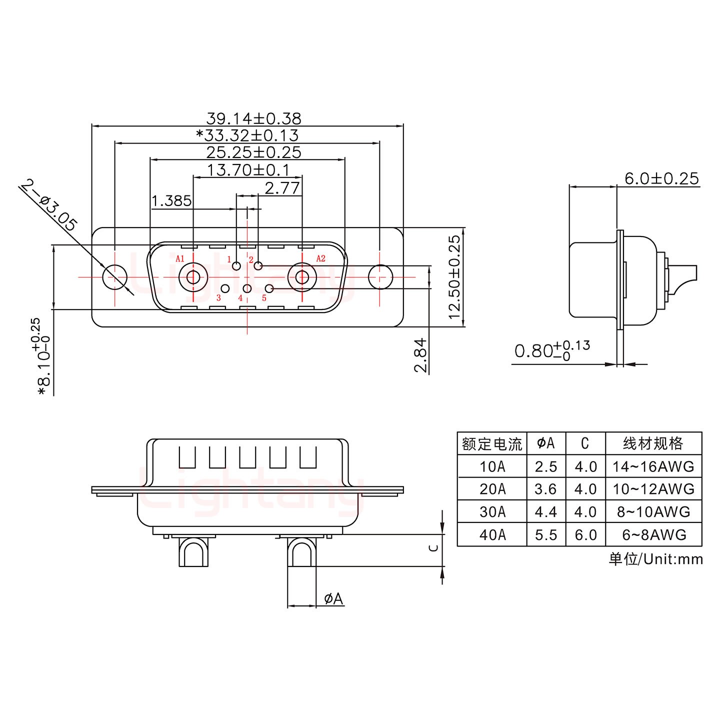 7W2公短体焊线30A+15P金属外壳1664直出线4~12mm