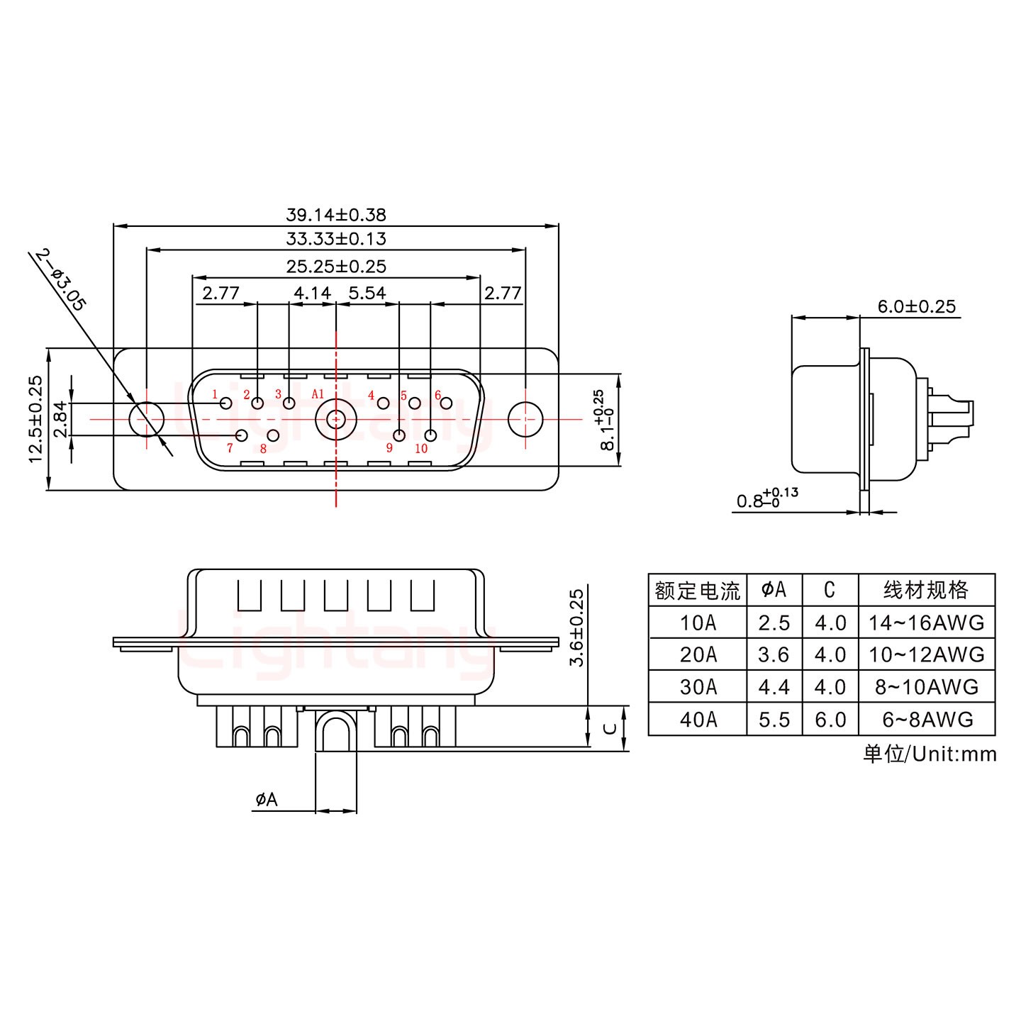 11W1公短体焊线40A+15P金属外壳1443弯出线4~12mm