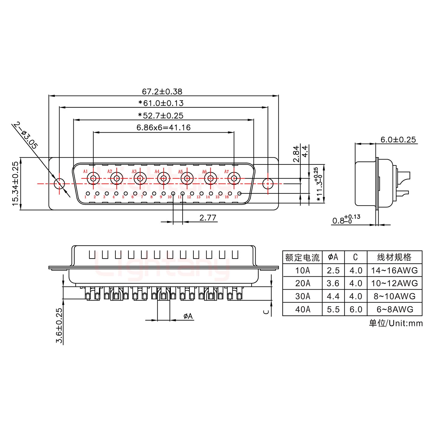 24W7公短体焊线/光孔/大电流30A
