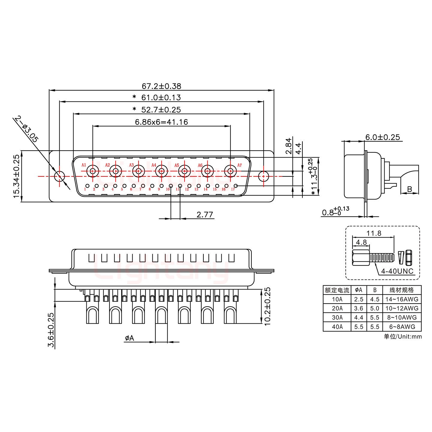 24W7公长体焊线/配螺丝螺母/大电流40A