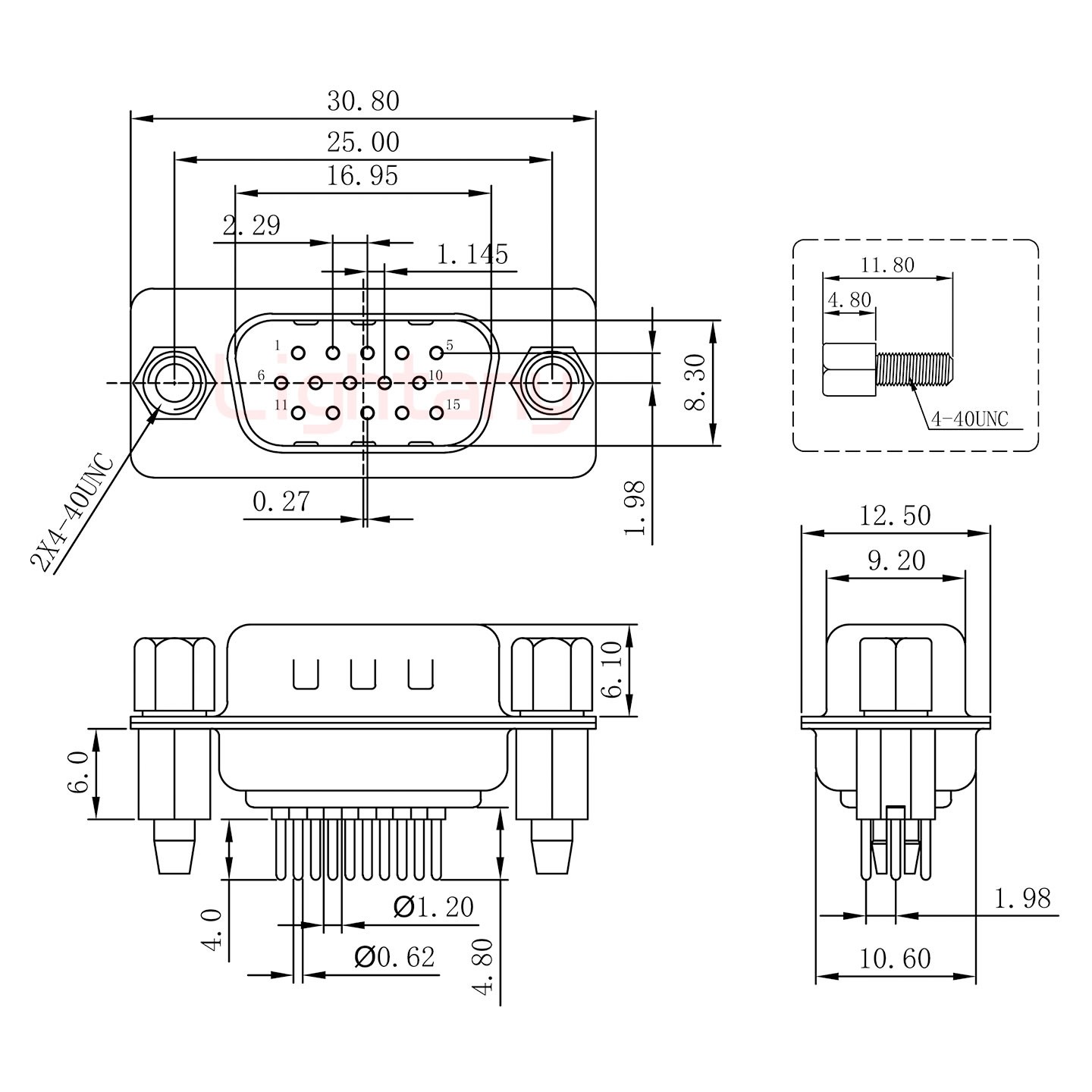 HDP15 公 直插板 铆鱼叉6.0 锁螺丝 车针