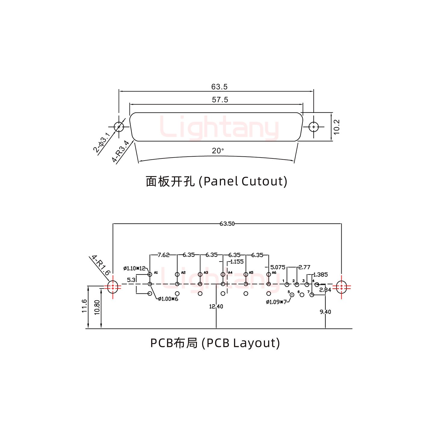 13W6B公PCB弯插板/铆支架10.8/射频同轴50欧姆