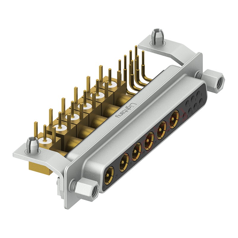 13W6B母PCB弯插板/铆支架10.8/射频同轴75欧姆