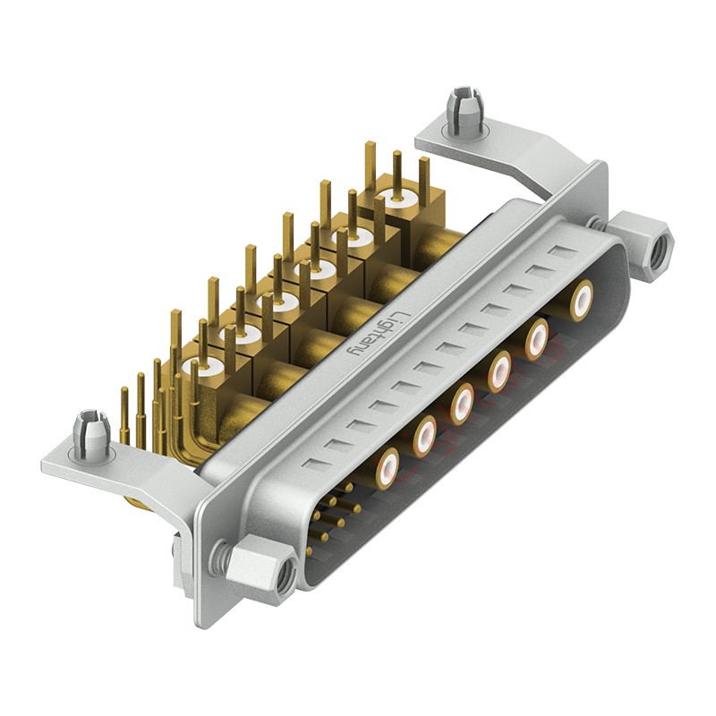 13W6B公PCB弯插板/铆支架11.6/射频同轴75欧姆