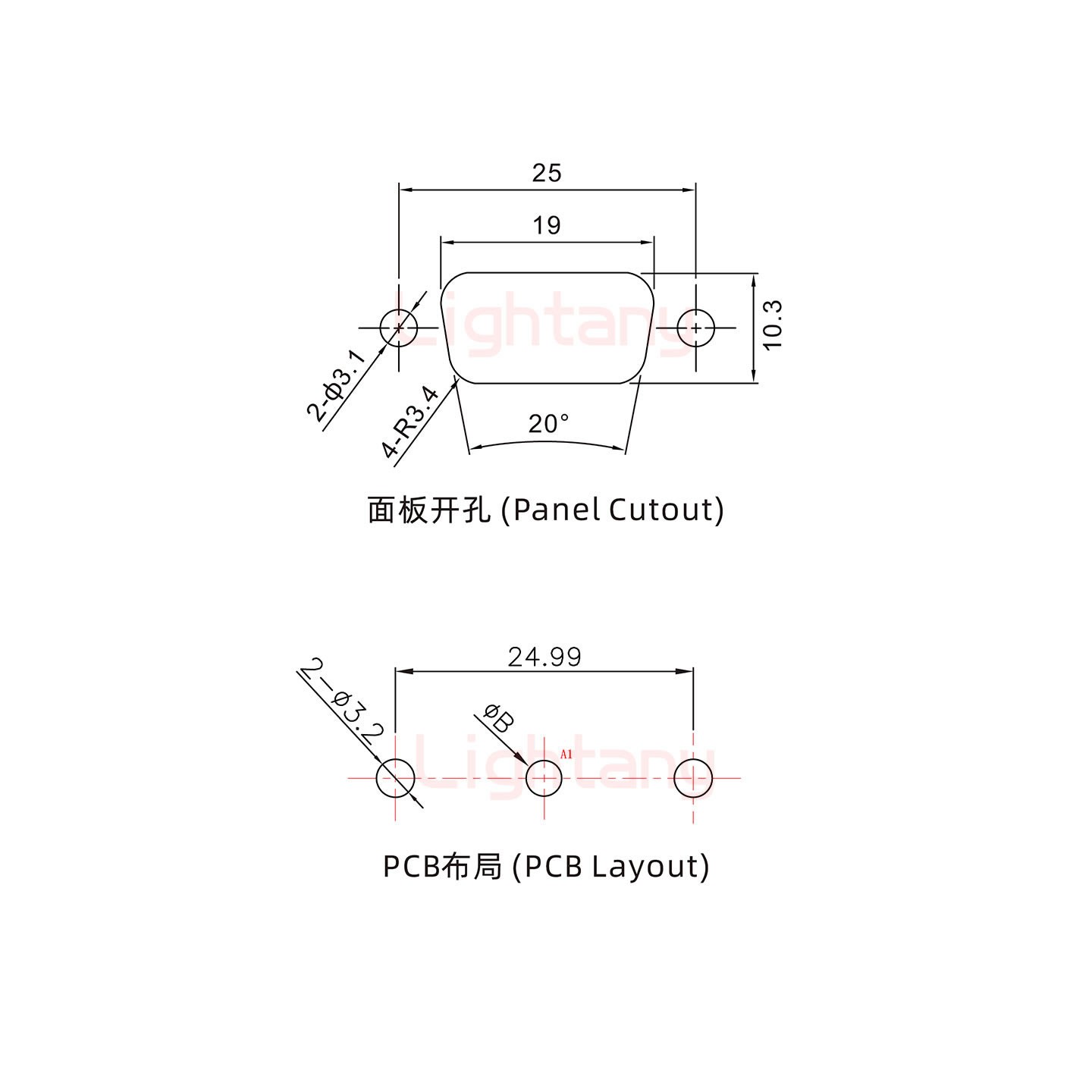 1W1公PCB直插板/铆支架7.0/大电流40A