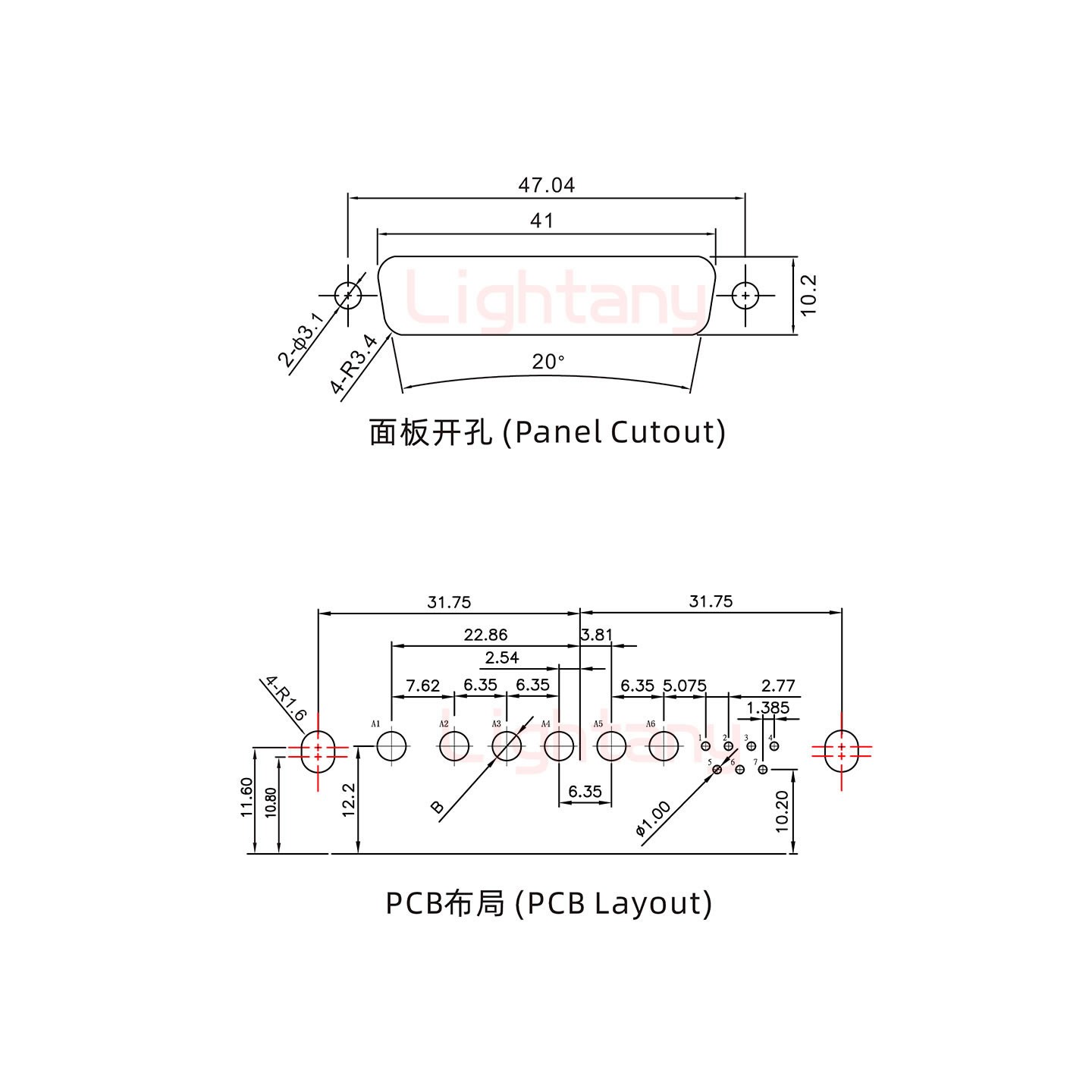 13W6B母PCB弯插板/铆支架10.8/大电流10A