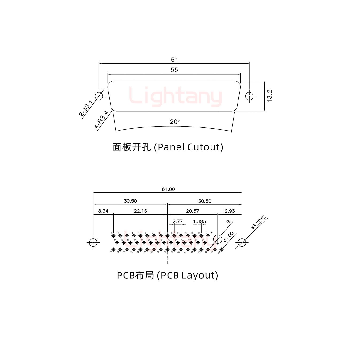 47W1公PCB直插板/铆鱼叉7.0/大电流20A