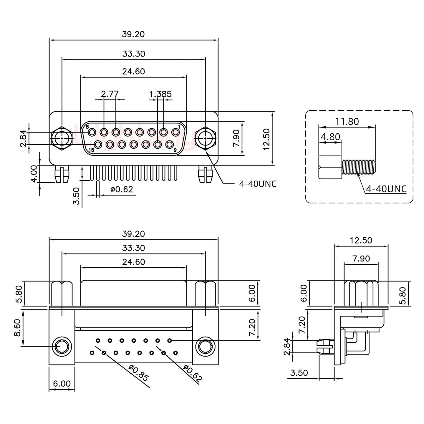 DR15 母 弯插板7.2 金属支架8.6 锁螺丝 车针