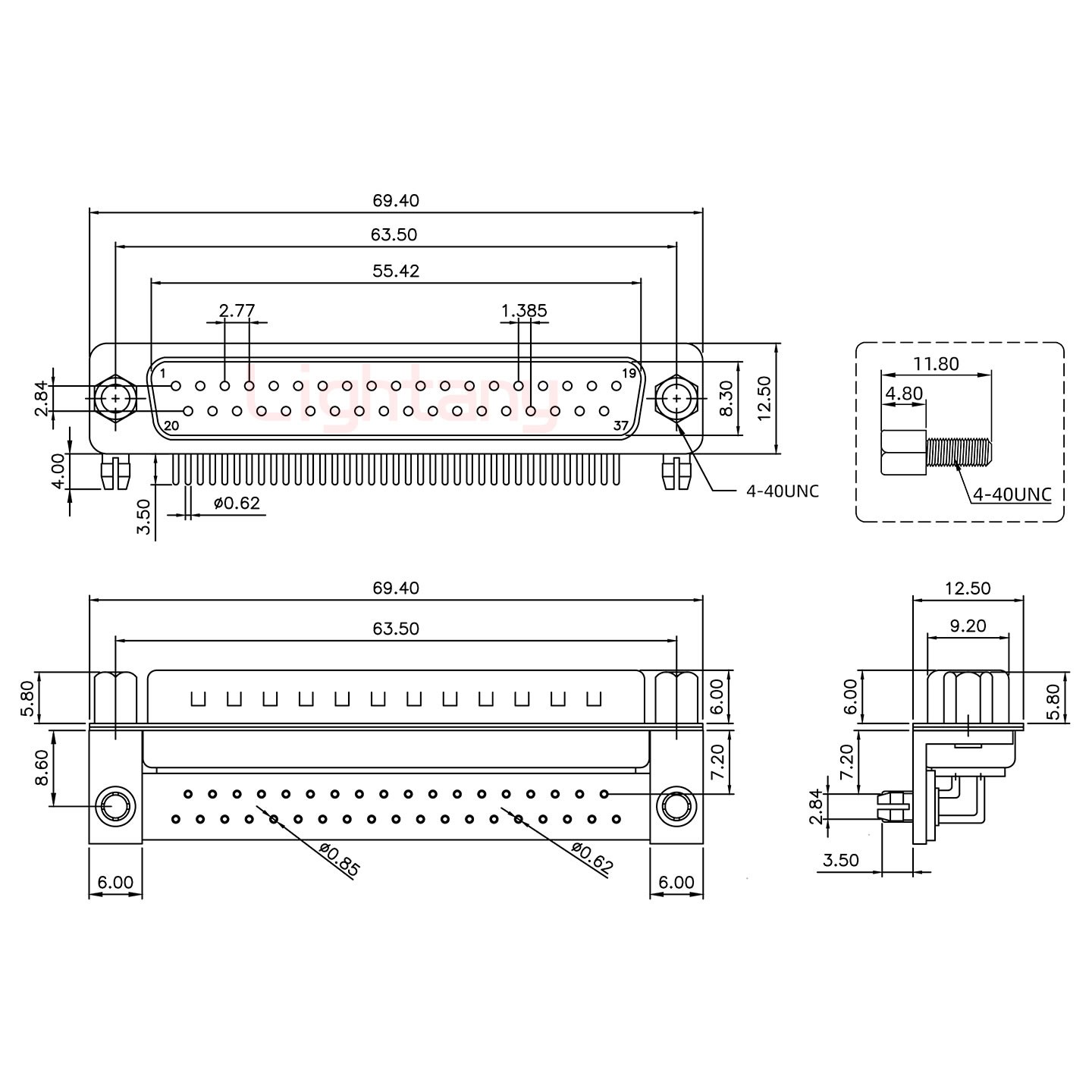 DR37 公 弯插板7.2 金属支架8.6 锁螺丝 车针