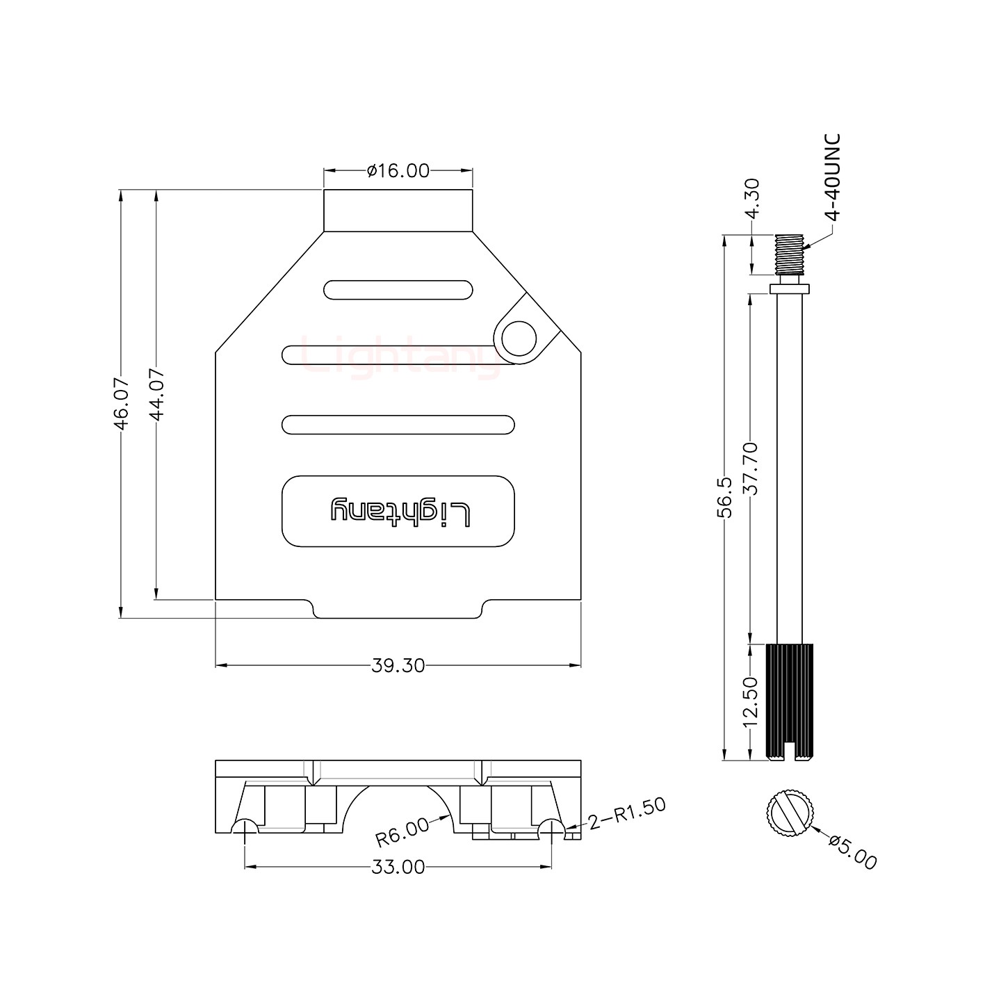 DB15公焊线+金属外壳1664直出线4~12mm