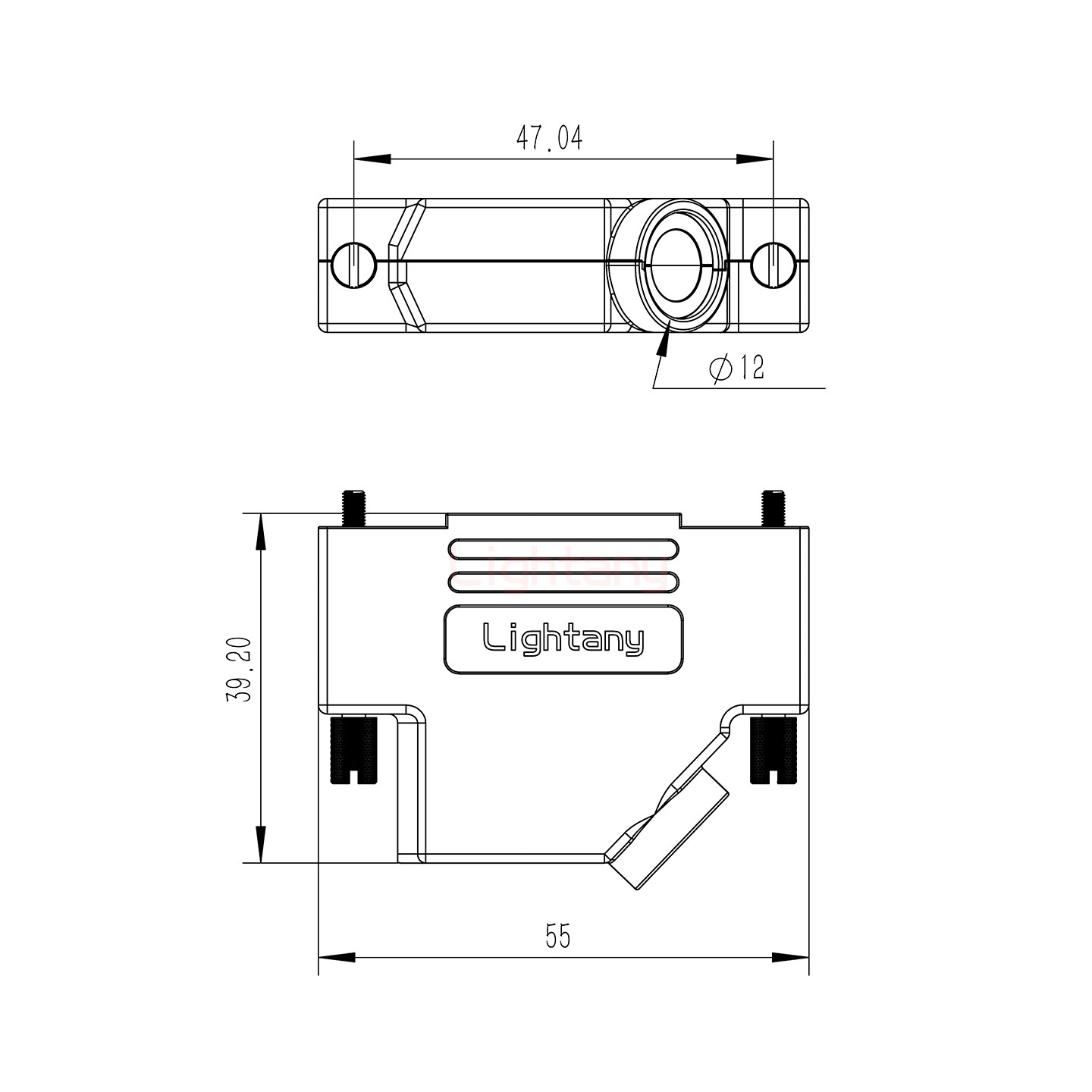 DB25公焊线+金属外壳592斜出线4~12mm