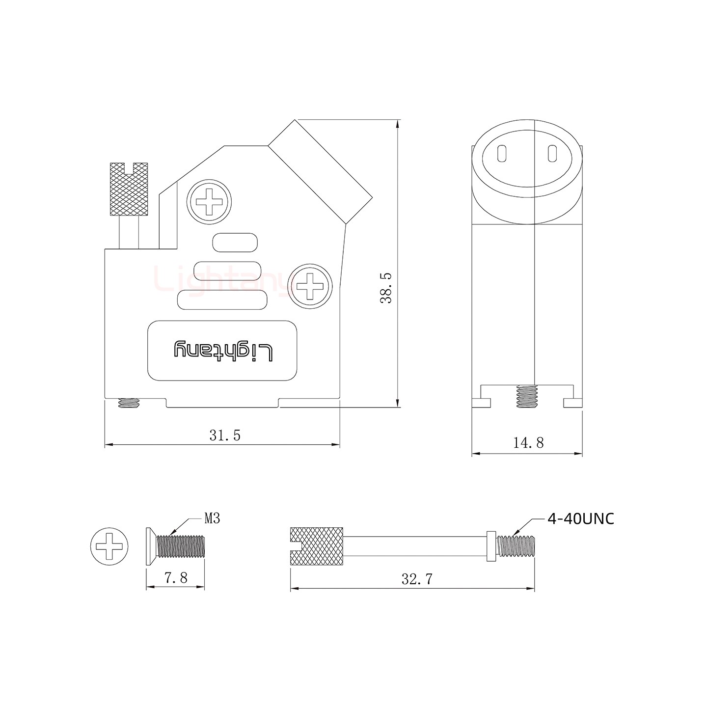 1W1公焊线式75欧姆+9P金属外壳1392斜出线4~12mm