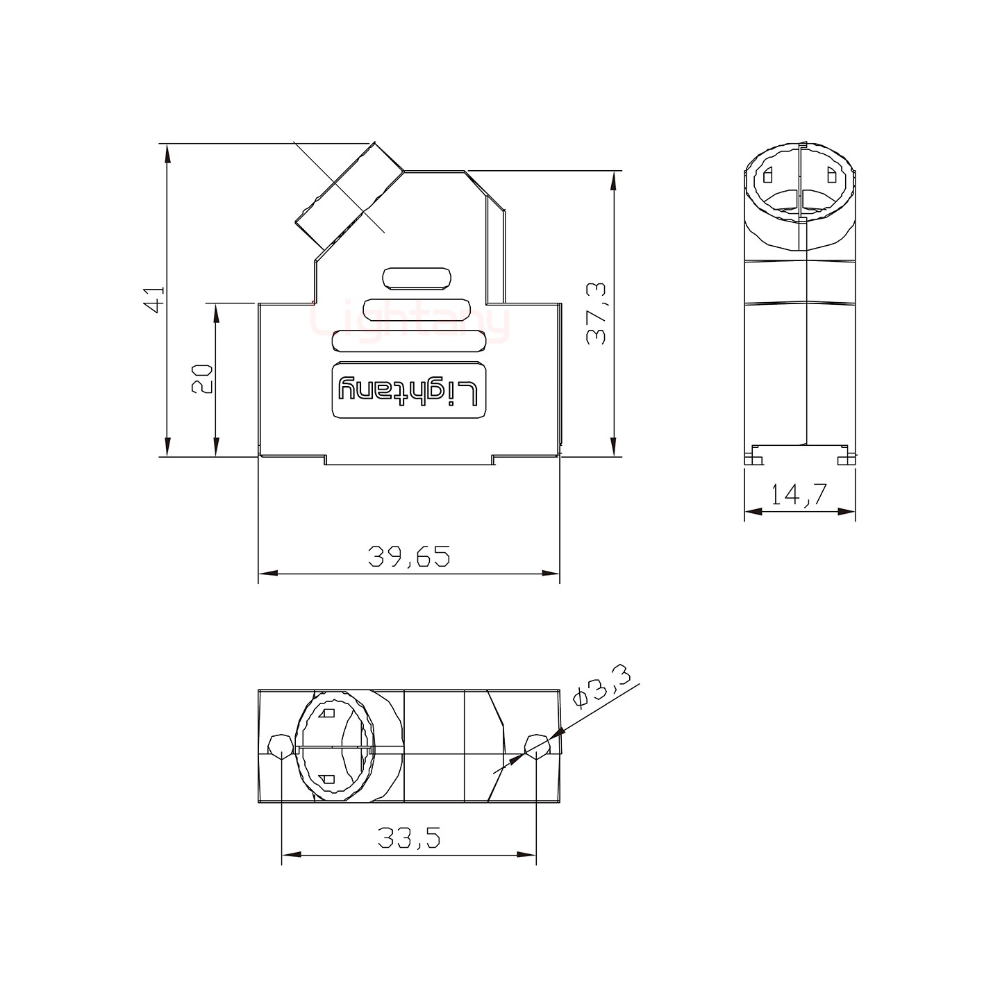 3V3公焊线式75欧姆+15P金属外壳1679斜出线4~12mm