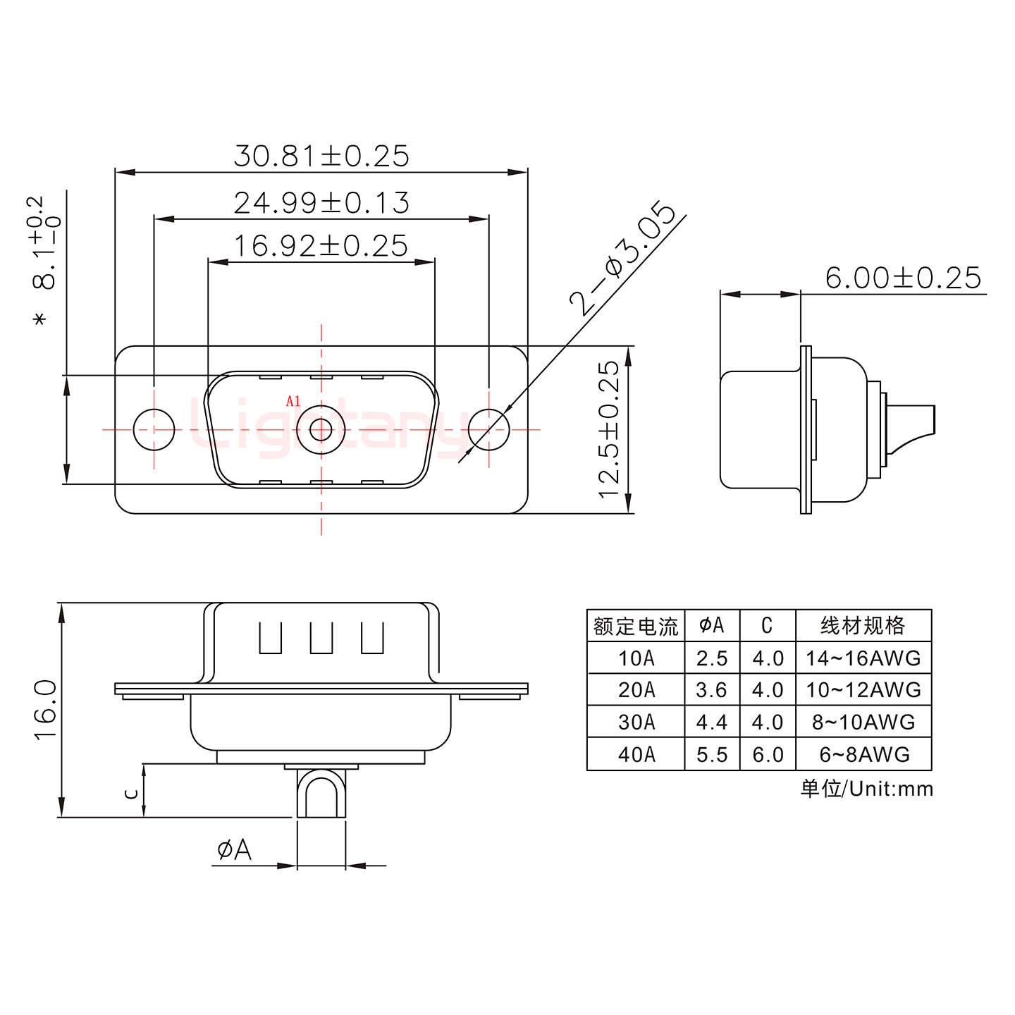 1W1公短体焊线10A+9P金属外壳1392斜出线4~12mm