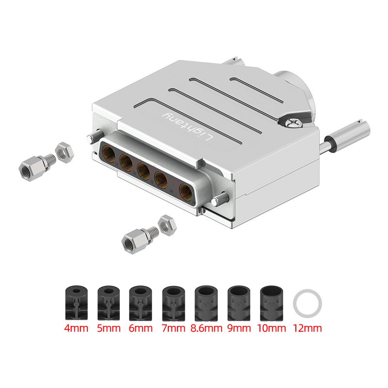 5W5母短体焊线40A+25P金属外壳1657直出线4~12mm