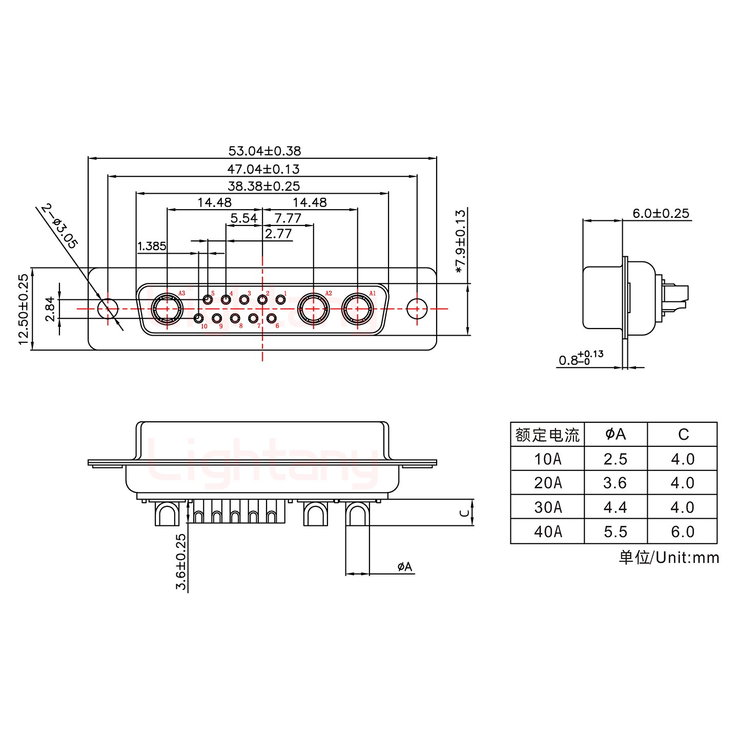13W3母短体焊线30A+25P金属外壳1657直出线4~12mm