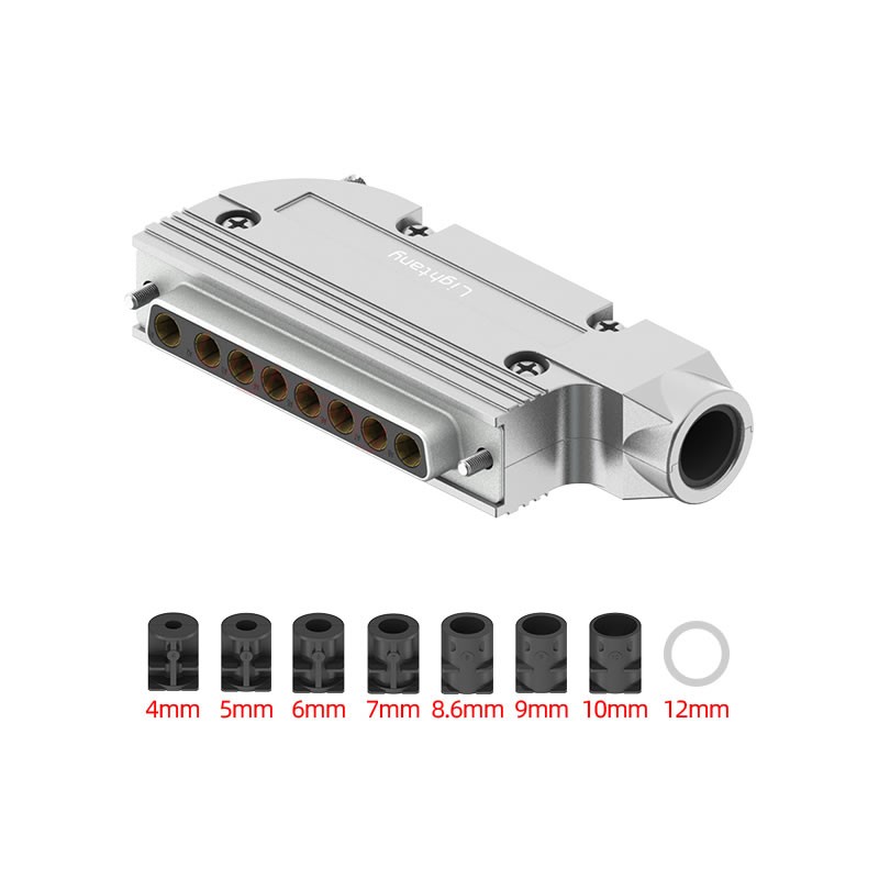 8W8母短体焊线40A+37P金属外壳951弯出线4~12mm