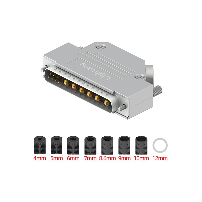 13W6B公短体焊线20A+37P金属外壳967斜出线4~12mm