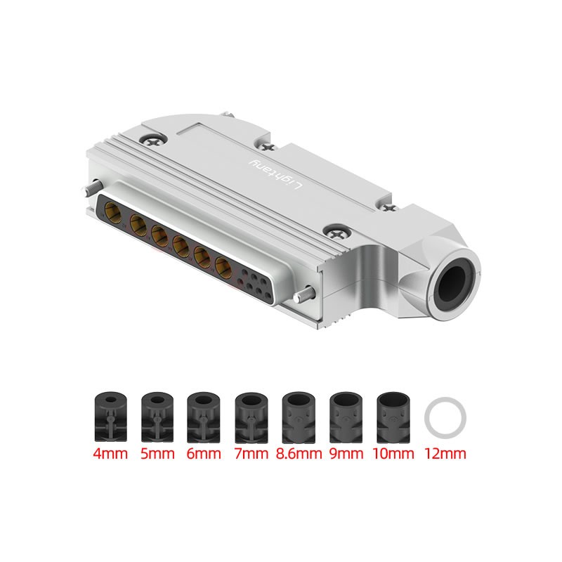 13W6B母短体焊线20A+37P金属外壳951弯出线4~12mm