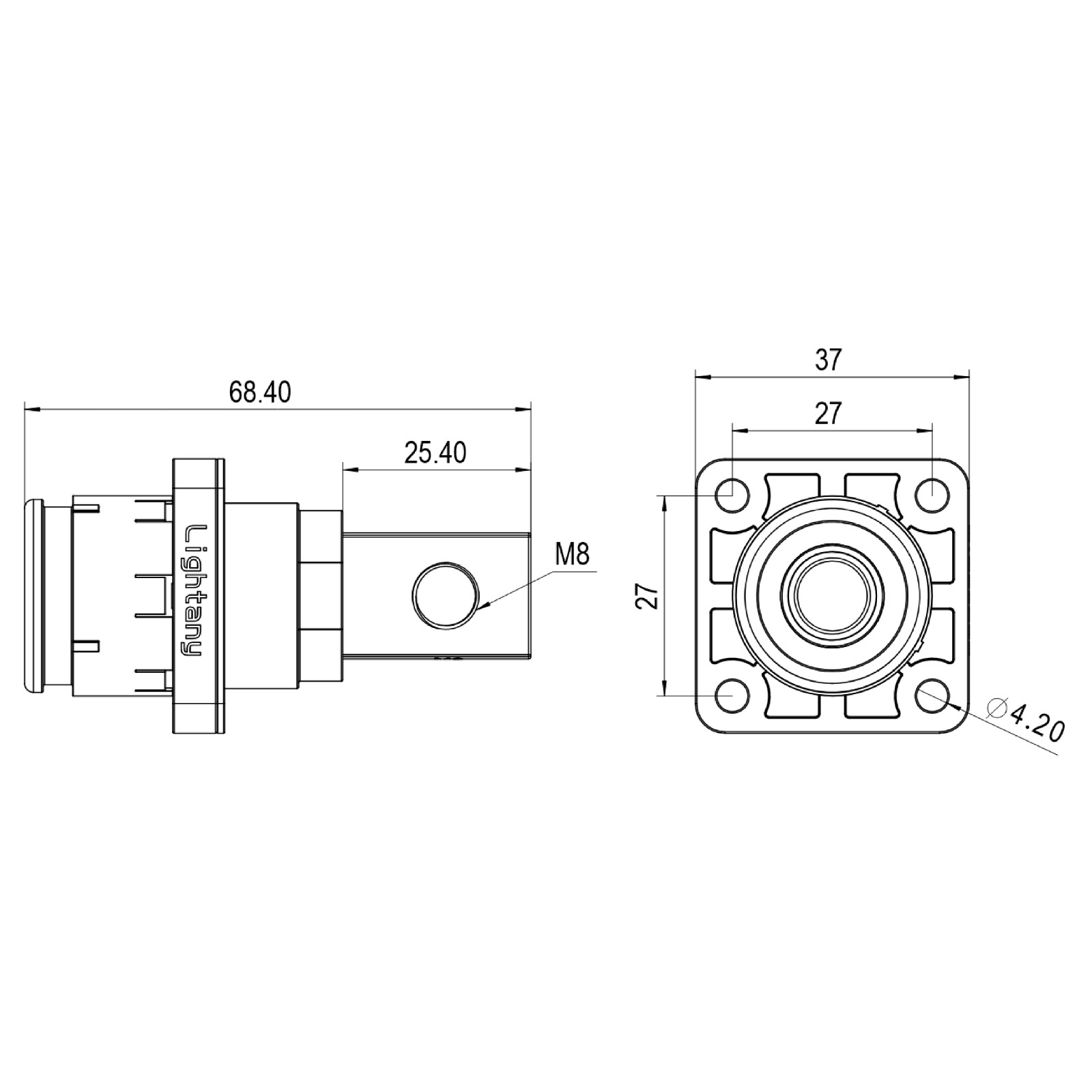 LTC12BS-M1YL铜排螺纹插座 250/300/350A 橘黄