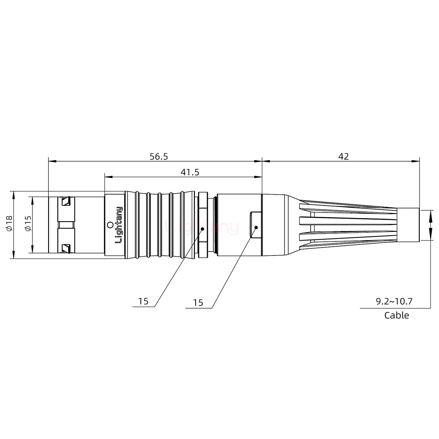 FGG.3B.026.CLAD10Z带护套直式插头